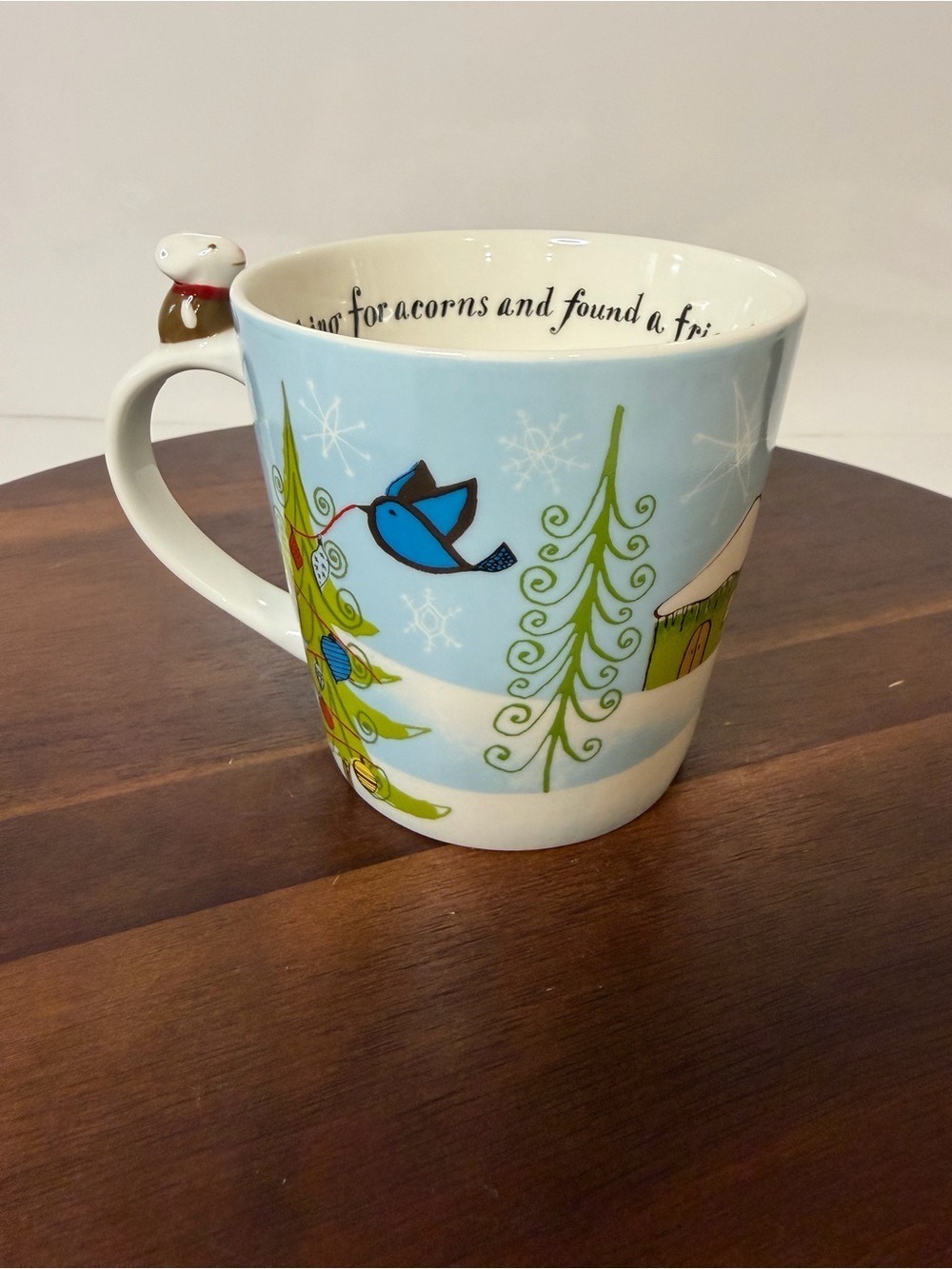 Starbucks 2010 Huxley Mouse & Squirrel Winter Holiday Bone China Mug Rare 3D
